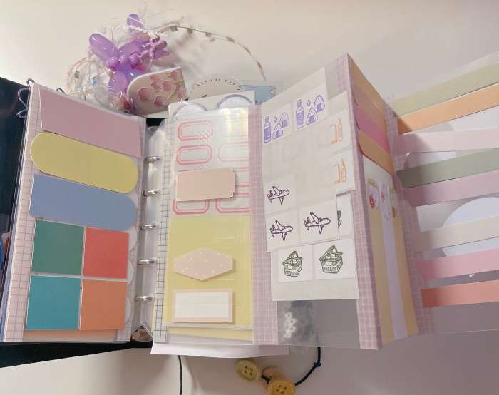 Traveler’s Notebook passport setup 1: sticker binder page with accordion-style folder