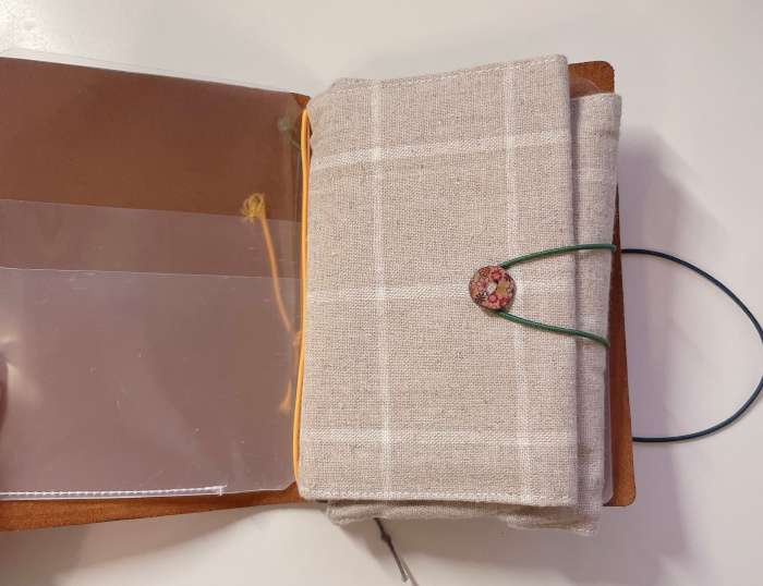 Closed Traveler’s Notebook passport wallet with button closure