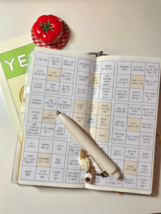 Mandala Chart on Hobonichi Weeks