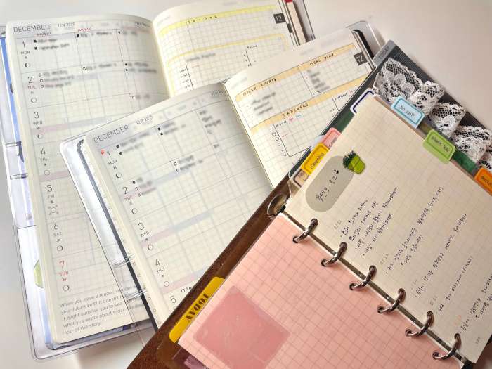 2026 planner lineup preview with multiple opened notebooks and planners