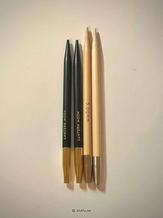 Comparison of Lantern Moon ebony needles and Carry C bamboo needles

