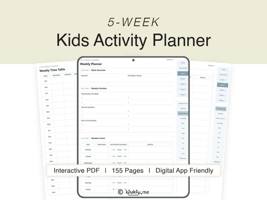 5주 아이 활동 플래너