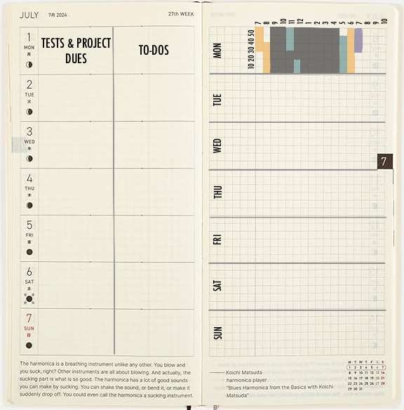 Hobonichi Weeks Layouts for Study: Time Block