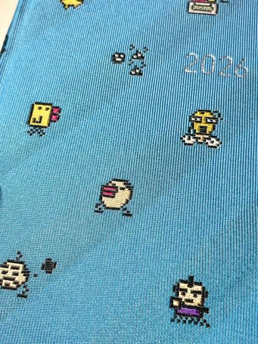 Hobonichi Weeks 2026 Tamagotchi blue cover close-up