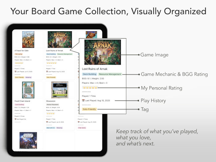 보드게임 컬렉션 대시보드와 카드 디테일