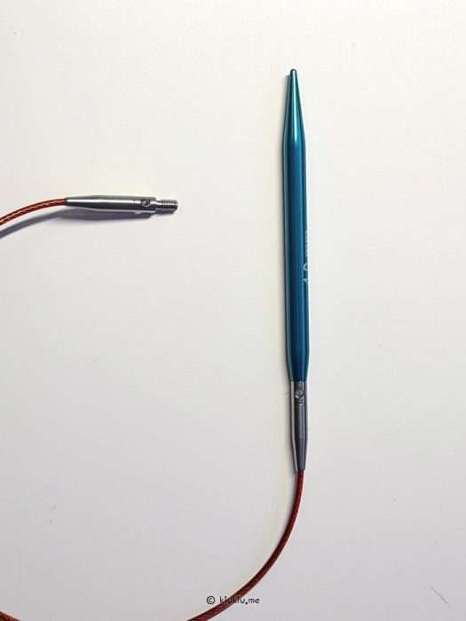 Temu short interchangeable needle connected to a swivel cable