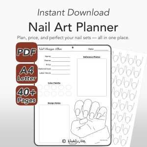 Nail Art Planner: Printable Nail Design Template + Color Swatch Sheets-img