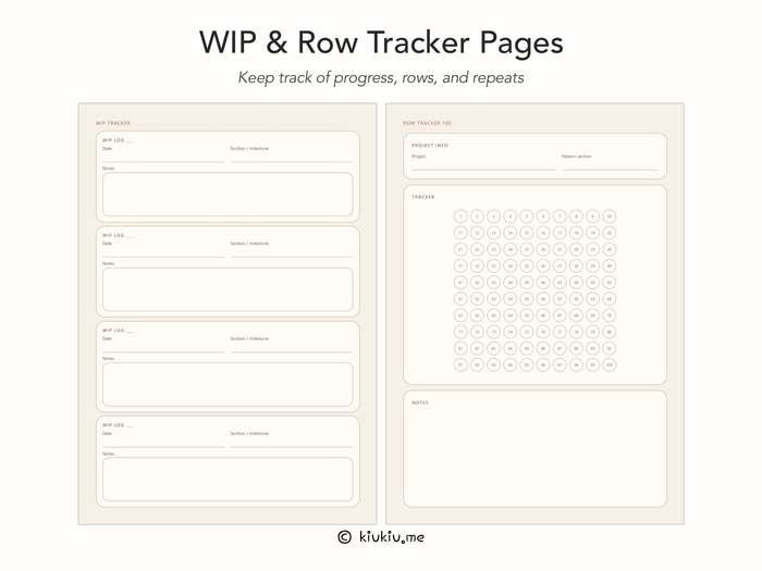 overview of wip tracker and row tracker