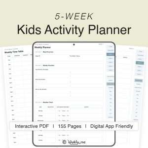 5 week kids activity planner